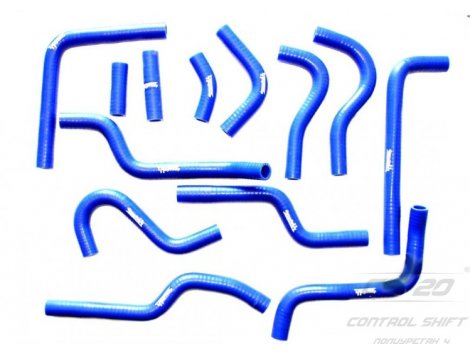 Полиуретановые патрубки печки ГАЗель 3302 ЕВРО 3 бортовая (13 шт) PROFI СИНИЙ