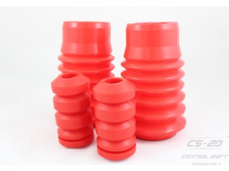 Отбойники передних стоек 2110/2111/2112/2170/2190/1118 (2отбойника КРАСНЫЙ ПОЛИУРЕТАН +2пыльника КРАСНЫЙ ПОЛИУРЕТАН) серия DRIVE